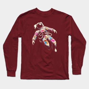 Galactic Graffiti Astronaut Tee – Space Art Explorer Shirt Long Sleeve T-Shirt